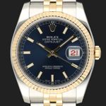 Rolex Datejust 36 116233 (2011) - Blue dial 36 mm Gold/Steel case (3/8)
