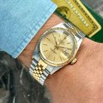 Rolex Datejust 36 16013 (1982) - Goud wijzerplaat 36mm Goud/Staal (2/8)