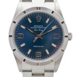 Rolex Air-King 14010 (2002) - Blauw wijzerplaat 34mm Staal (1/8)