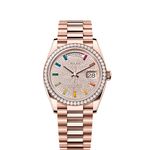 Rolex Day-Date 36 128345RBR (2025) - Diamant wijzerplaat 36mm Roségoud (1/1)