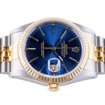 Rolex Datejust 36 16233 (1990) - Blue dial 36 mm Gold/Steel case (6/8)