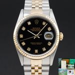 Rolex Datejust 36 16233 (1995) - Black dial 36 mm Gold/Steel case (1/8)
