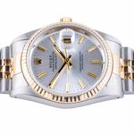 Rolex Datejust 36 16233 (1990) - Silver dial 36 mm Gold/Steel case (5/8)