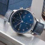 IWC Portuguese Chronograph IW371606 (Unknown (random serial)) - Blue dial 41 mm Steel case (2/8)
