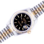 Rolex Lady-Datejust 69173 (1996) - Zwart wijzerplaat 26mm Goud/Staal (1/8)