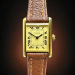 Cartier Tank Vermeil 1990 (1990) - Champagne wijzerplaat 20mm Goud/Staal (1/8)