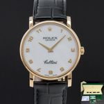 Rolex Cellini Time 5115 (Unknown (random serial)) - Silver dial 32 mm Yellow Gold case (1/8)