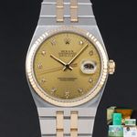 Rolex Datejust Oysterquartz 17013 (1990) - 36mm Goud/Staal (1/8)