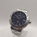 Eberhard & Co. Vintage Eberhard & Co fly matic diascope 42017 GMT Vintage (Unknown (random serial)) - Blue dial 41 mm Steel case (1/8)