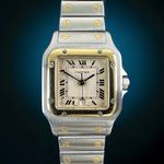 Cartier Santos Galbée 187901 (1990) - White dial 29 mm Gold/Steel case (1/8)