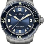 Blancpain Fifty Fathoms 5015-12B40-98B (2022) - Blauw wijzerplaat 45mm Titanium (1/1)