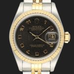 Rolex Lady-Datejust 69173 (1991) - Black dial 26 mm Gold/Steel case (3/8)