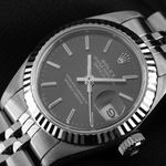 Rolex Lady-Datejust 69174 (1990) - Zwart wijzerplaat 26mm Staal (3/8)