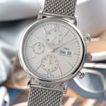 IWC Portofino Chronograph IW391009 (Unknown (random serial)) - Silver dial 42 mm Steel case (3/8)