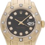 Rolex Lady-Datejust Pearlmaster 69318 (1997) - Black dial 29 mm Yellow Gold case (1/5)