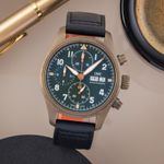 IWC Pilot Spitfire Chronograph IW387902 (Unknown (random serial)) - Green dial 41 mm Bronze case (1/8)