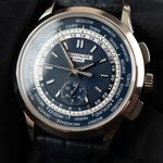 Patek Philippe World Time Chronograph 5930G-010 (2022) - Blue dial 40 mm White Gold case (7/8)