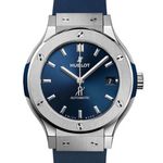 Hublot Classic Fusion Blue 565.NX.7170.RX (2023) - Blauw wijzerplaat 38mm Titanium (1/3)