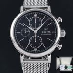 IWC Portofino Chronograph IW391006 (2013) - Zwart wijzerplaat 42mm Staal (1/7)