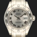 Rolex Lady-Datejust Pearlmaster 80319 (Unknown (random serial)) - Silver dial 29 mm White Gold case (3/8)