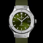 Hublot Classic Fusion Quartz 581.NX.8970.RX (2023) - Green dial 33 mm Titanium case (1/1)