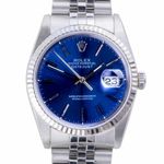 Rolex Datejust 36 16234 (1990) - Blue dial 36 mm Steel case (3/8)