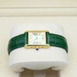 Cartier Tank Vermeil 5057001 (Unknown (random serial)) - Yellow dial 20 mm Silver case (4/8)