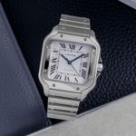 Cartier Santos WSSA0010 (Unknown (random serial)) - Silver dial 35 mm Steel case (1/8)