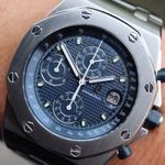 Audemars Piguet Royal Oak Offshore Chronograph 25721ST/O/1000ST/01 (1997) - Blauw wijzerplaat 42mm Staal (1/8)