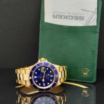 Rolex Submariner Date 16618 (1991) - Blue dial 40 mm Yellow Gold case (5/7)