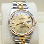 Rolex Datejust 36 16233 (1995) - Champagne wijzerplaat 36mm Goud/Staal (6/8)