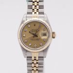 Rolex Lady-Datejust 69173 (1988) - Champagne dial 26 mm Gold/Steel case (3/8)
