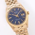 Rolex Datejust 1601/8 (1974) - Blauw wijzerplaat 36mm Geelgoud (2/8)