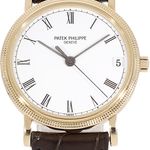 Patek Philippe Calatrava 3802/200 (Unknown (random serial)) - White dial 34 mm Yellow Gold case (2/5)