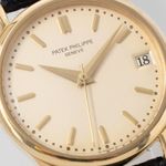 Patek Philippe Calatrava 3998J (1990) - Zilver wijzerplaat 35mm Geelgoud (4/8)