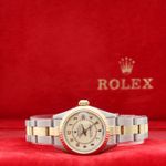 Rolex Lady-Datejust 69173 (Unknown (random serial)) - Beige dial 26 mm Gold/Steel case (1/8)