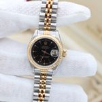 Rolex Lady-Datejust 69173 (Onbekend (willekeurig serienummer)) - Zwart wijzerplaat 26mm Goud/Staal (7/8)