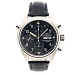 IWC Pilot Double Chronograph 3713 (Onbekend (willekeurig serienummer)) - Zwart wijzerplaat 42mm Staal (1/5)