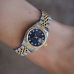 Rolex Lady-Datejust 69173 (1991) - Blauw wijzerplaat 26mm Goud/Staal (2/3)