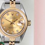 Rolex Lady-Datejust 69173 (1991) - Champagne wijzerplaat 26mm Goud/Staal (4/7)