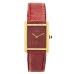 Cartier Tank 6 (Unknown (random serial)) - Red dial 30 mm Silver case (2/5)