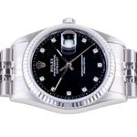 Rolex Datejust 36 16234 (1995) - Black dial 36 mm Steel case (5/8)
