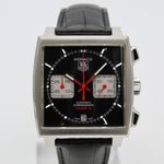 TAG Heuer Monaco Calibre 12 CAW2114.FC6177 (2012) - Zwart wijzerplaat 39mm Staal (1/8)