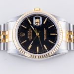 Rolex Datejust 36 16233 (1991) - Zwart wijzerplaat 36mm Goud/Staal (5/8)