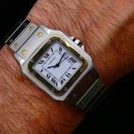 Cartier Santos 2961 (1990) - White dial 41 mm Gold/Steel case (1/3)