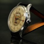 Leonidas Triple Date Moonphase n/a (1950) - White dial 35 mm Steel case (4/5)