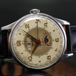 Leonidas Triple Date Moonphase n/a (1950) - White dial 35 mm Steel case (1/5)