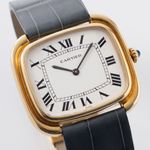 Cartier Vintage 9705 (1970) - White dial 35 mm Yellow Gold case (3/8)