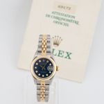 Rolex Lady-Datejust 69173 (1990) - Blue dial 26 mm Gold/Steel case (6/6)