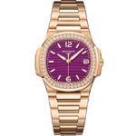 Patek Philippe Nautilus 7010/1R-013 (2023) - Purple dial 32 mm Rose Gold case (1/8)